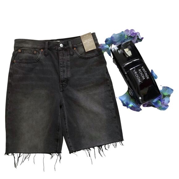Madewell NWT High Rise Long Denim Shorts Women 28 - Picture 1 of 10